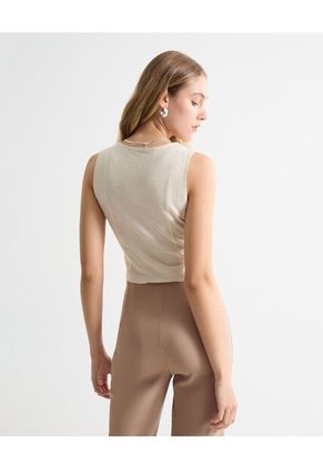 Chaleco Para Mujer Plano Color Crema Marca Seven Seven #28250138