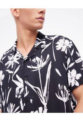 Camisa Para Hombre Manga Corta  Color Negro Marca Seven Seven #45011838