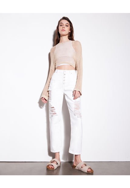 Jean Para Mujer Straight Color Crudo Marca Seven Seven #28160701