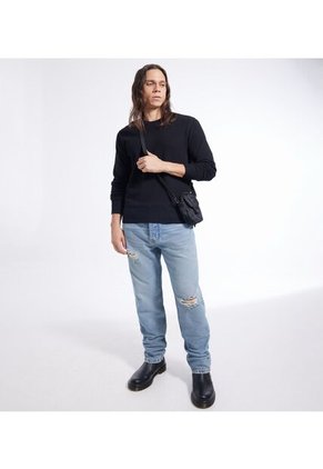 Saco Para Hombre Cuello Redondo Color Negro Marca Seven Seven #45330215