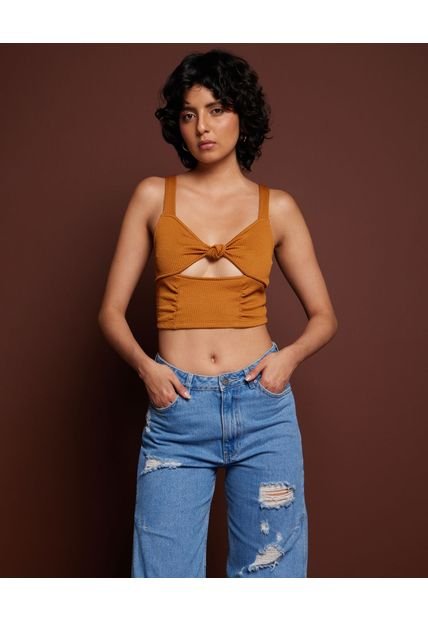 Camiseta Para Mujer Manga Sisa Color Amarillo  Marca Seven Seven #28095242
