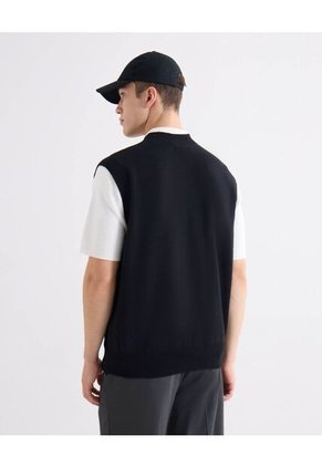 Chaleco Tejido En Punto Suave  Para Hombre Negro Seven Seven