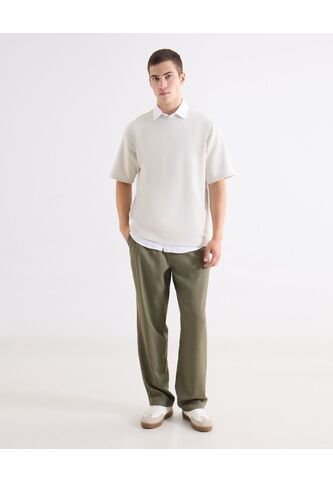 Pantalón Encauchado Straight  Para Hombre Verde Seven Seven Seven Seven