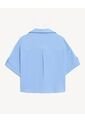Camisa Cropped Resort Manga Corta  Para Mujer Azul Seven Seven de Seven Seven
