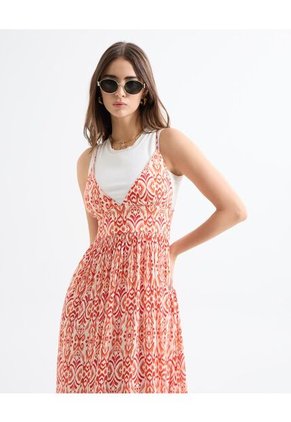 Vestido Para Mujer Manga Sisa Color Naranja Marca Seven Seven #28171357