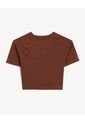 Camiseta Cropped Beisbolera  Para Mujer Café Seven Seven de Seven Seven