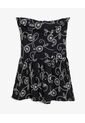 Vestido Strapless Bordado Floral  Para Mujer Negro Seven Seven de Seven Seven
