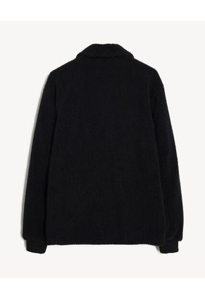 Chaqueta Afelpada Con Bolsillos  Para Hombre Negro Seven Seven