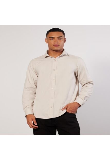 Camisa Para Hombre Manga Larga  Color Avena Marca Seven Seven #45011967