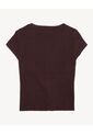 Top Tejido Abotonado Manga Corta  Para Mujer Café Seven Seven de Seven Seven