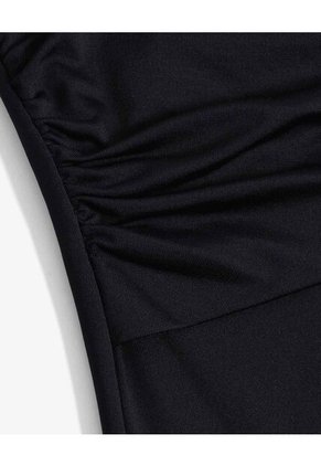Top Drapeado Asimétrico  Para Mujer Negro Seven Seven