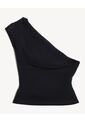 Top Drapeado Asimétrico  Para Mujer Negro Seven Seven de Seven Seven