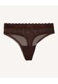 Pack Tanga X3 Con Encaje Y Malla X3 Para Mujer Negro Seven Seven de Seven Seven