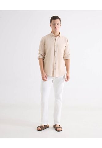 Jean Regular Tono Blanco  Para Hombre Blanco Seven Seven Seven Seven