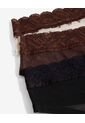 Pack Tanga X3 Con Encaje Y Malla X3 Para Mujer Negro Seven Seven de Seven Seven