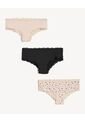 Pack Hipster X3 Con Encaje Y Lazo X3 Para Mujer Crema Seven Seven de Seven Seven