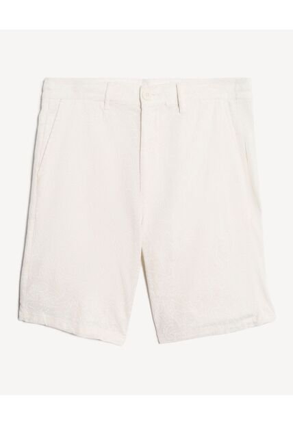 Bermuda Rustica Floral  Para Hombre Blanco Seven Seven