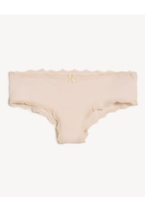 Pack Hipster X3 Con Encaje Y Lazo X3 Para Mujer Crema Seven Seven
