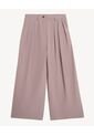 Pantalón Palazzo Plisado Tiro Alto  Para Mujer Beige Seven Seven de Seven Seven