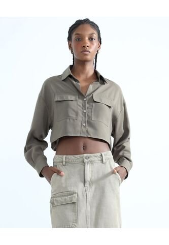 Blusa Para Mujer Manga Larga Color Verde Oscuro Marca Seven Seven #28123905 Seven Seven