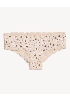 Pack Hipster X3 Con Encaje Y Lazo X3 Para Mujer Crema Seven Seven