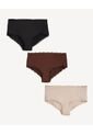 Pack Cachetero X3 Con Encaje X3 Para Mujer Negro Seven Seven de Seven Seven