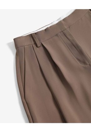 Pantalón Barrel Fit Pinzas Frontales  Para Mujer Café Seven Seven
