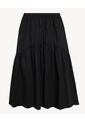 Falda Midi Escalonada Cintura Elástica  Para Mujer Negro Seven Seven de Seven Seven