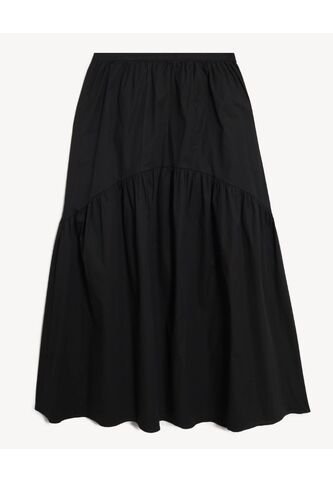 Falda Midi Escalonada Cintura Elástica  Para Mujer Negro Seven Seven Seven Seven
