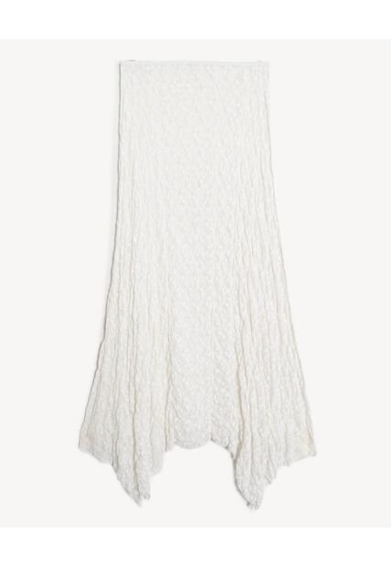 Falda Asimétrica Texturizada  Para Mujer Hueso Seven Seven