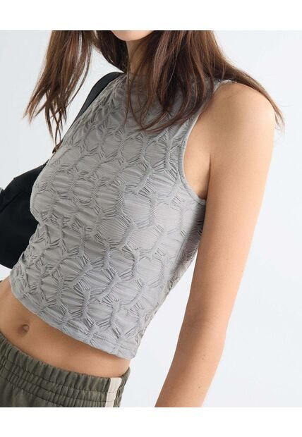 Camiseta Para Mujer Manga Sisa Cuello Redondo Color Gris  Marca Seven Seven #28096229