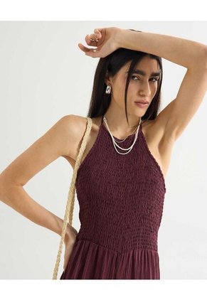 Enterizo Para Mujer Manga Sisa Color Vino Marca Seven Seven #28320432