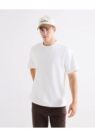 Camiseta Regular Con Cortes Laterales  Para Hombre Blanco Seven Seven Seven Seven