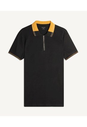 Polo Cuello Tejido Sin Bolsillo Hombre Seven Algodón Negro 45110701-10