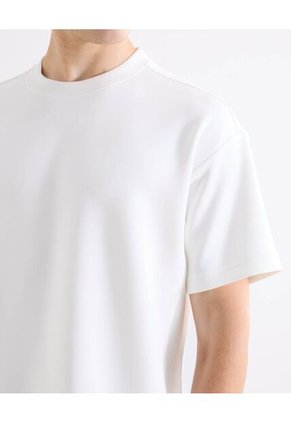 Camiseta Regular Con Cortes Laterales Para Hombre Blanco Seven Seven