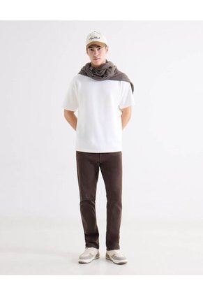 Camiseta Regular Con Cortes Laterales Para Hombre Blanco Seven Seven