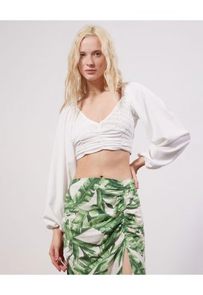 Camiseta Para Mujer Manga Larga Color Marfil Marca Seven Seven #28095679