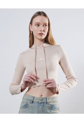 Crop Top Para Mujer Manga Larga Color Beige Marca Seven Seven #28095875