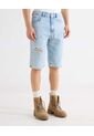 Bermuda Regular Con Desgastes  Para Hombre Azul Seven Seven de Seven Seven
