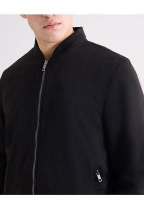 Chaqueta Bomber En Gamuza Para Hombre Negro Seven Seven