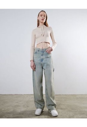 Crop Top Para Mujer Manga Larga Color Beige Marca Seven Seven #28095875