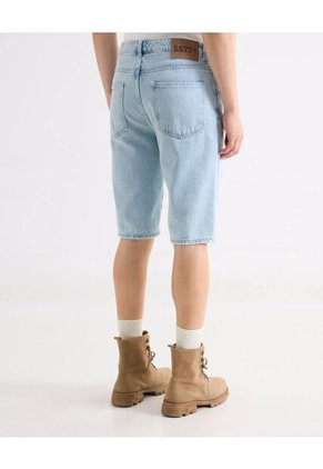 Bermuda Regular Con Desgastes  Para Hombre Azul Seven Seven