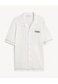 Camisa Relaxed Con Bordado Trasero  Para Hombre Crema Seven Seven de Seven Seven