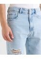 Bermuda Regular Con Desgastes  Para Hombre Azul Seven Seven de Seven Seven