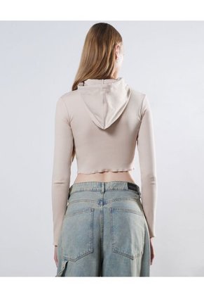 Crop Top Para Mujer Manga Larga Color Beige Marca Seven Seven #28095875