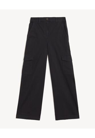 Pantalón Cargo Recto Con Bolsillos  Para Mujer Negro Seven Seven Seven Seven