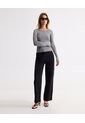 Pantalón Cargo Recto Con Bolsillos  Para Mujer Negro Seven Seven de Seven Seven