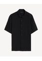Camisa Relaxed Manga Corta  Para Hombre Negro Seven Seven de Seven Seven