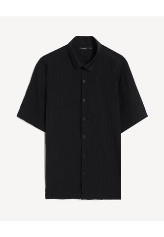 Camisa Relaxed Manga Corta  Para Hombre Negro Seven Seven Seven Seven