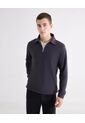 Buzo Polo Con Zipper  Para Hombre Azul Seven Seven de Seven Seven